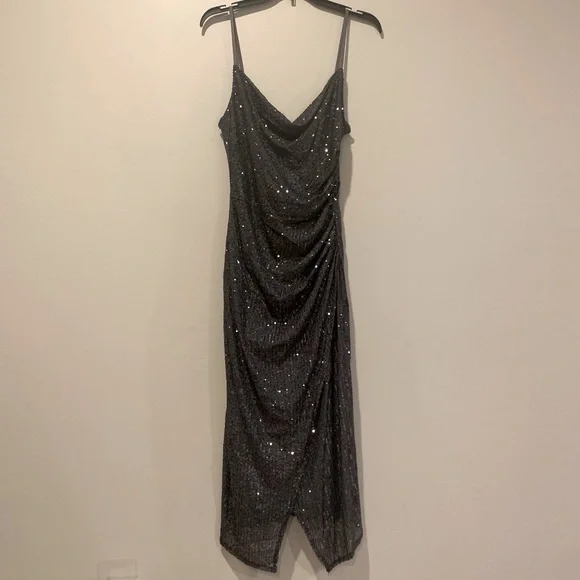 slim fit dress slacks Dark Grey Sequin Solid & Velvet Show Choir Dress - Blues main image 1